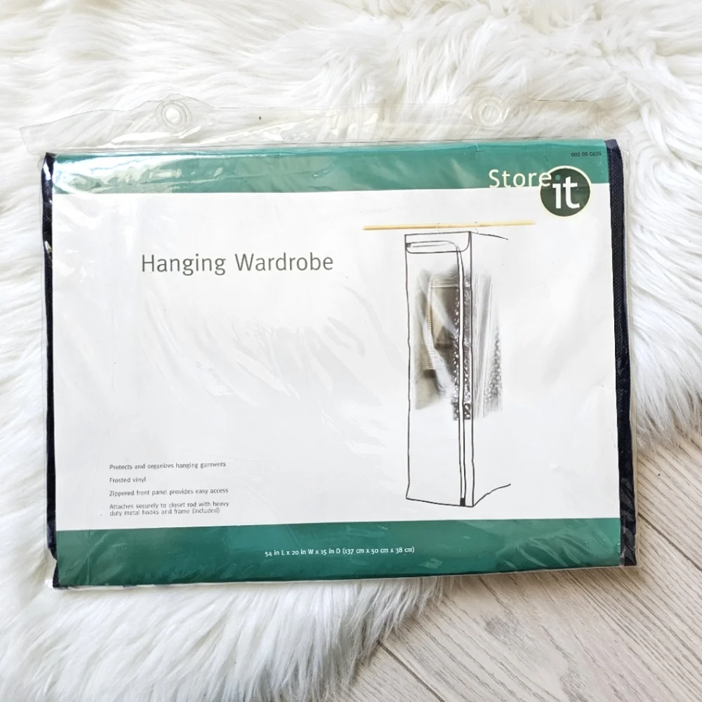 Store It Frosted Vinyl Hanging Wardrobe Storage Protector Zip Garment Bag NEW